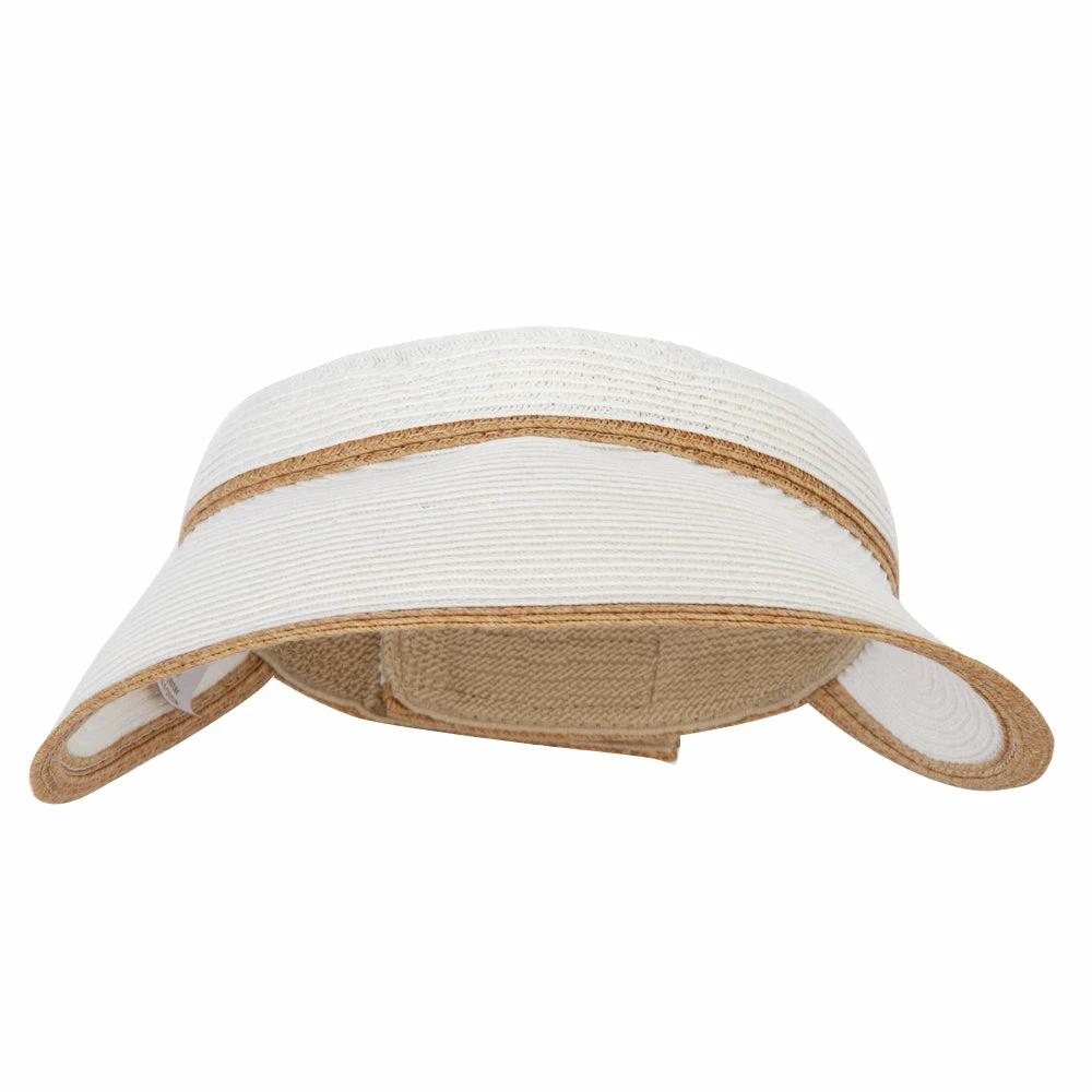 Something Special Two Tone Wide Brim Straw Visor With Contrasting Color Edge - Image 25