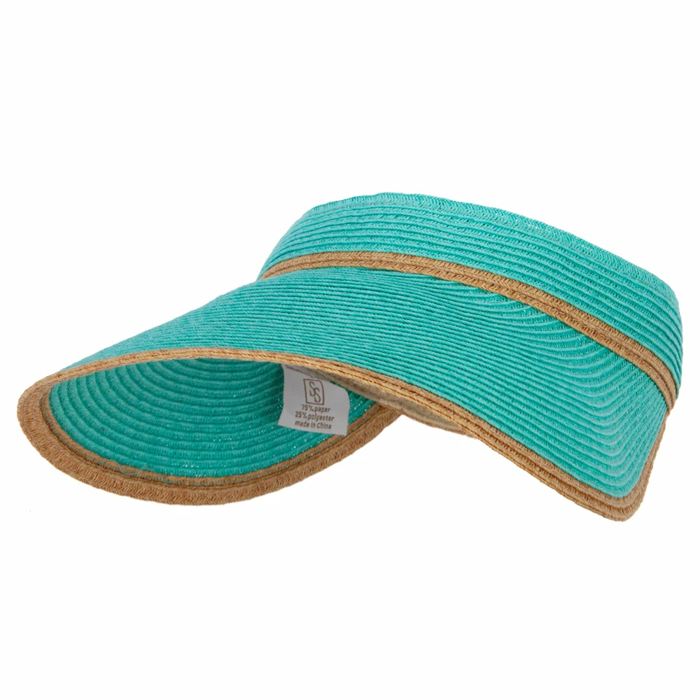 Something Special Two Tone Wide Brim Straw Visor With Contrasting Color Edge - Image 26