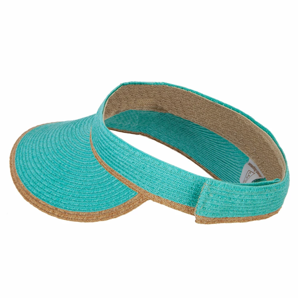 Something Special Two Tone Wide Brim Straw Visor With Contrasting Color Edge - Image 27