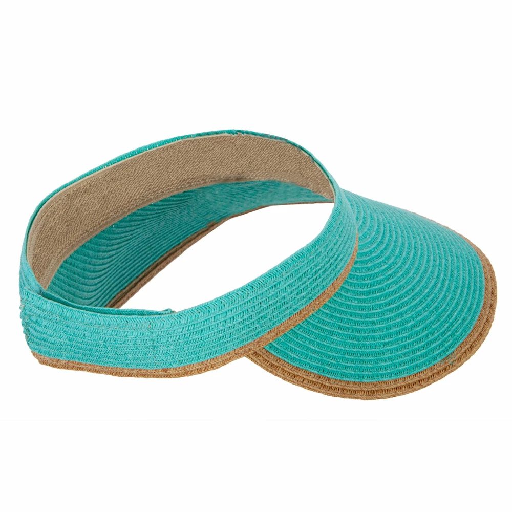 Something Special Two Tone Wide Brim Straw Visor With Contrasting Color Edge - Image 28