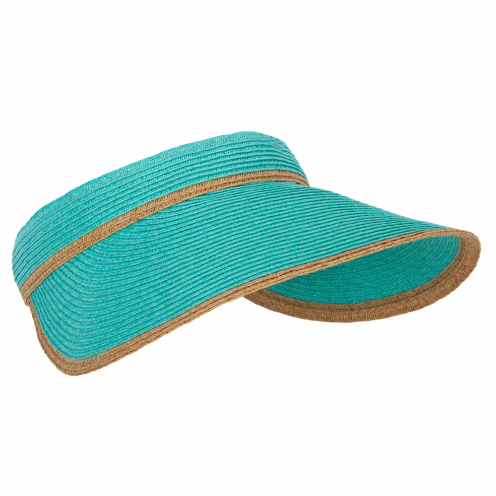 Something Special Two Tone Wide Brim Straw Visor With Contrasting Color Edge - Image 29