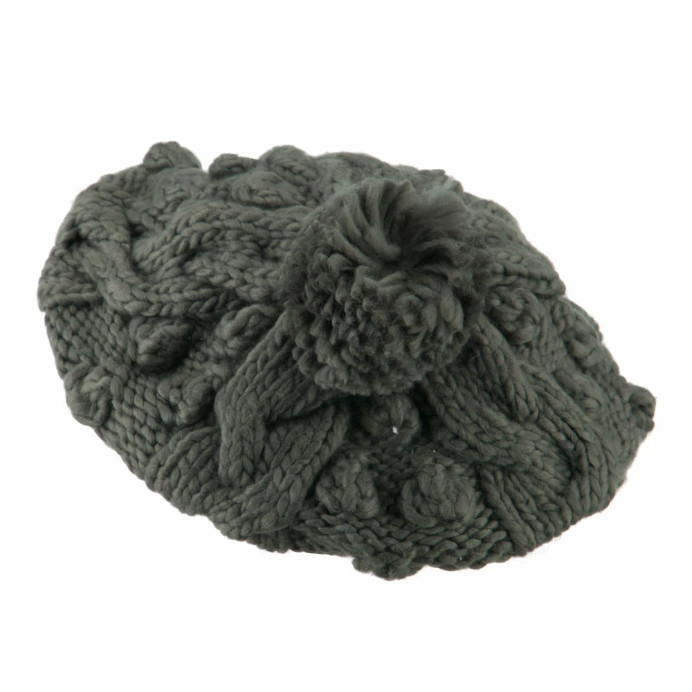 City Hunter Twist Beret Knitted With Pom Pom - Image 7