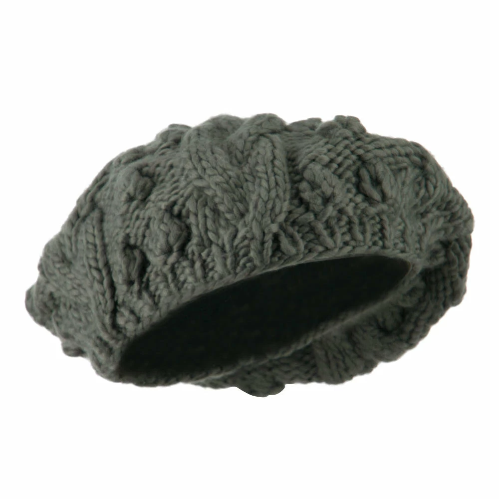 City Hunter Twist Beret Knitted With Pom Pom - Image 9