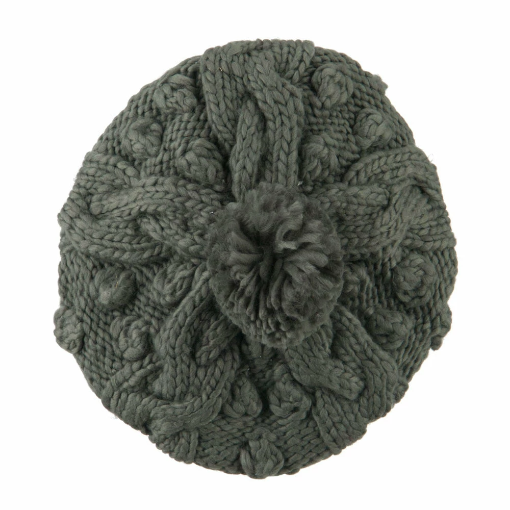 City Hunter Twist Beret Knitted With Pom Pom - Image 10