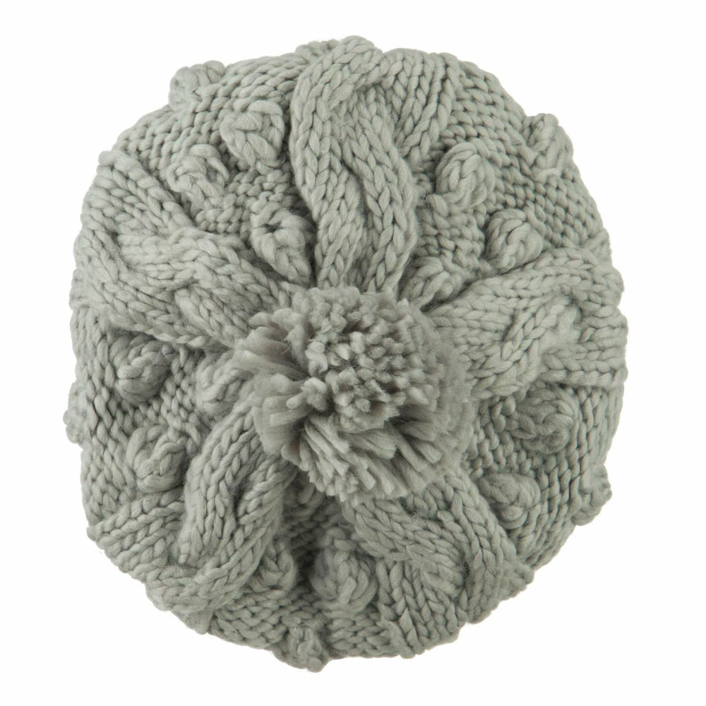 City Hunter Twist Beret Knitted With Pom Pom - Image 15