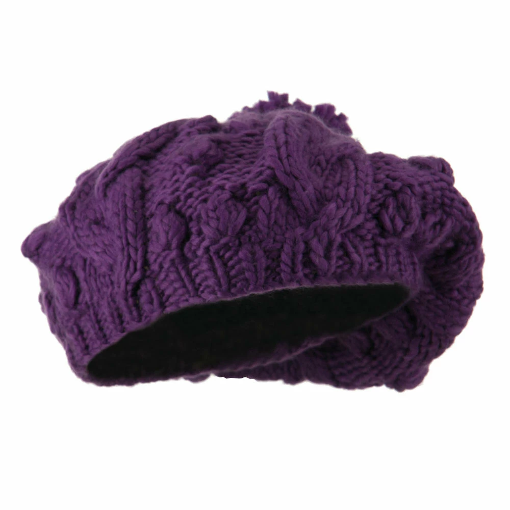 City Hunter Twist Beret Knitted With Pom Pom - Image 19
