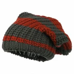 Hatiya Two Tone Knit Deep Beanie