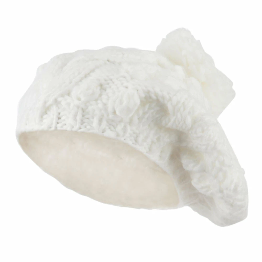 City Hunter Twist Beret Knitted With Pom Pom - Image 26