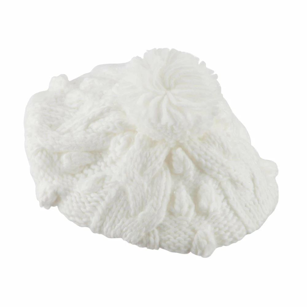 City Hunter Twist Beret Knitted With Pom Pom - Image 27