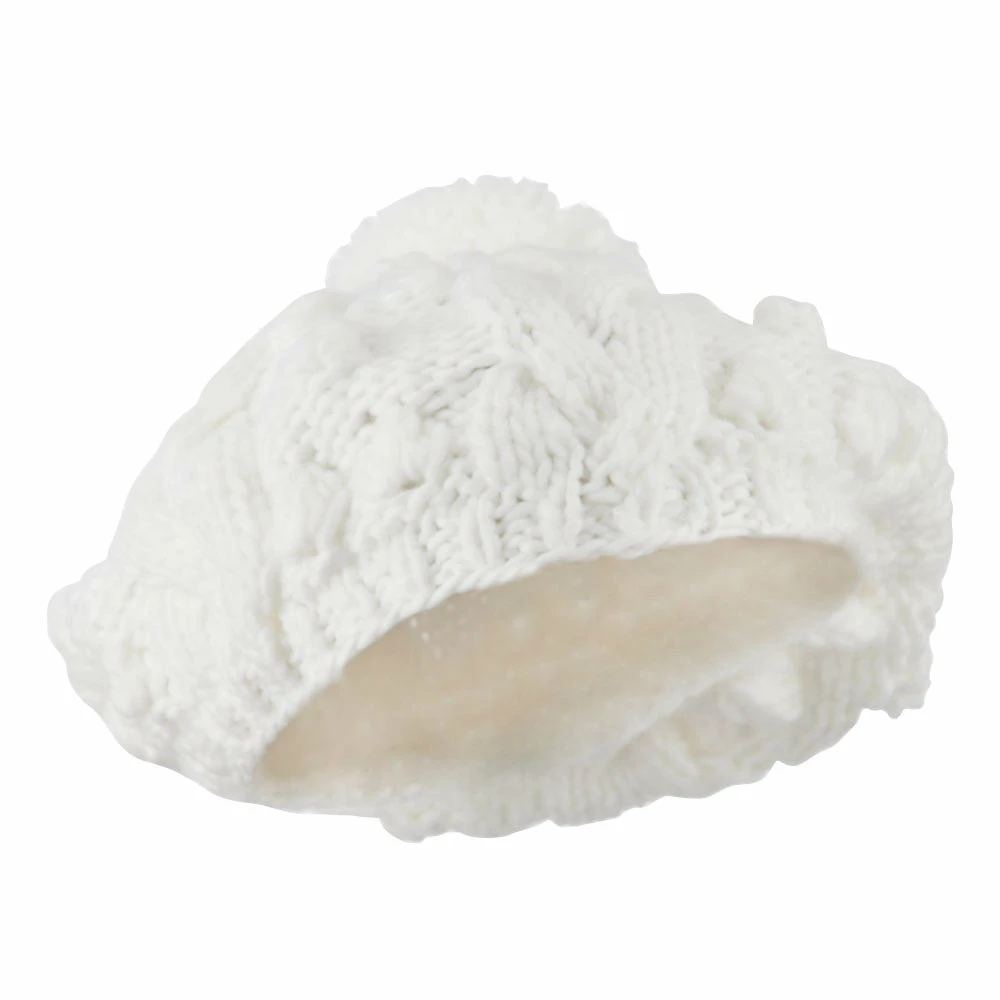 City Hunter Twist Beret Knitted With Pom Pom - Image 29