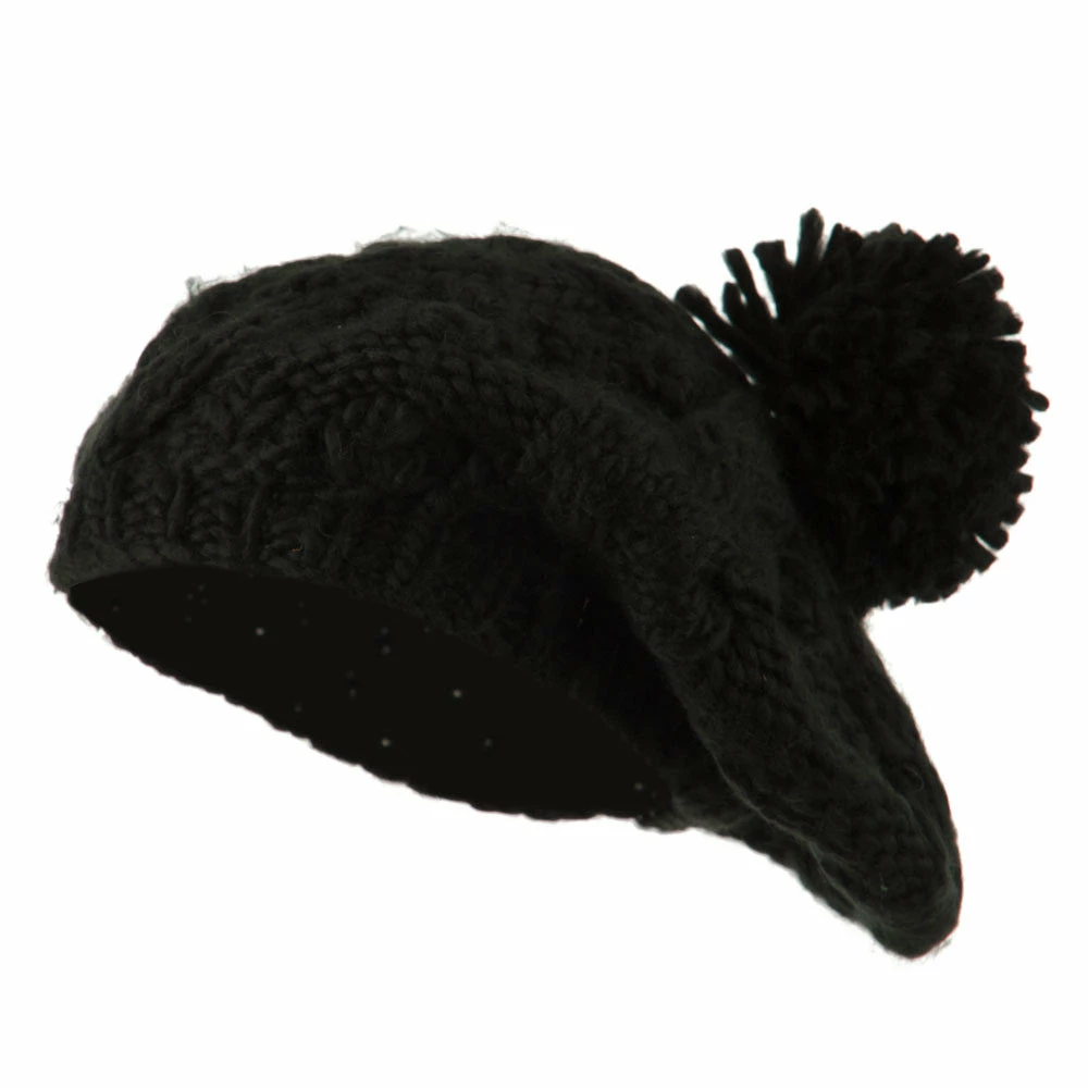 City Hunter Twist Beret Knitted With Pom Pom - Image 31