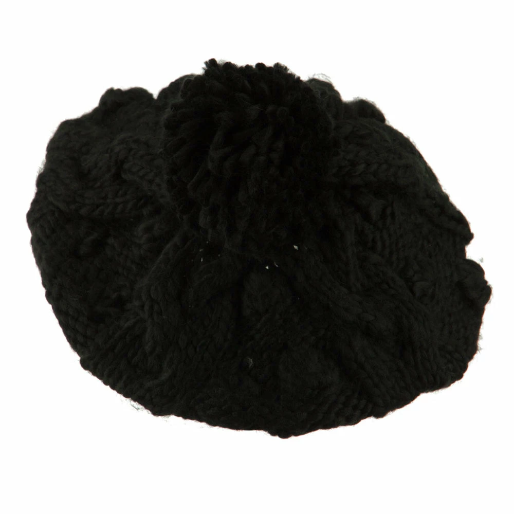 City Hunter Twist Beret Knitted With Pom Pom - Image 32