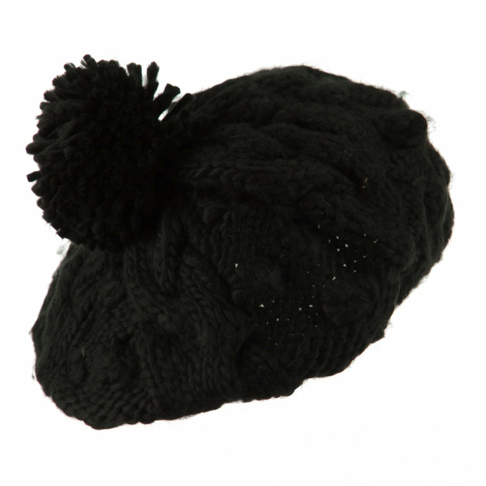 City Hunter Twist Beret Knitted With Pom Pom - Image 33
