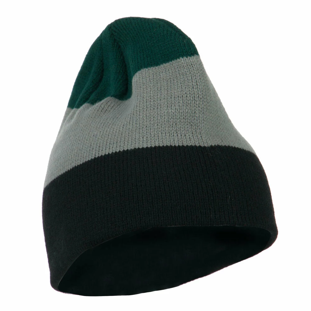 MG Three Colors Striped Knitted Beanie - Image 9