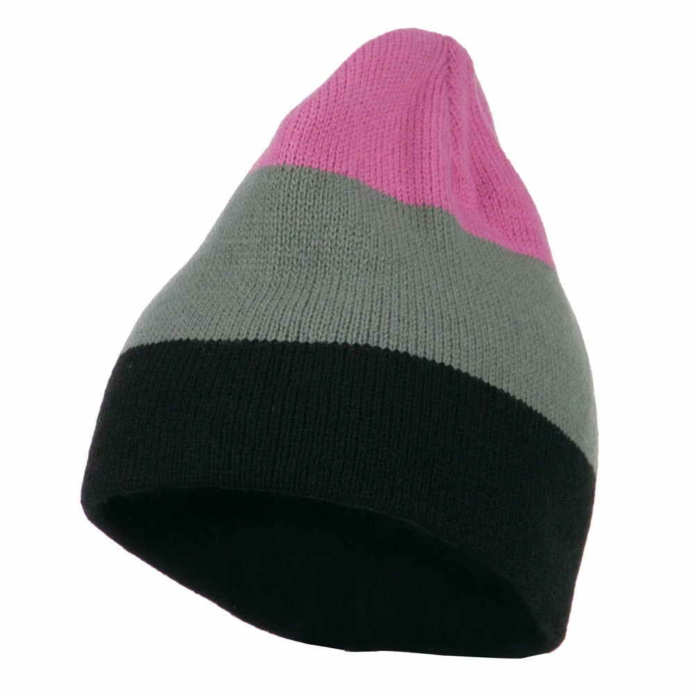 MG Three Colors Striped Knitted Beanie - Image 16