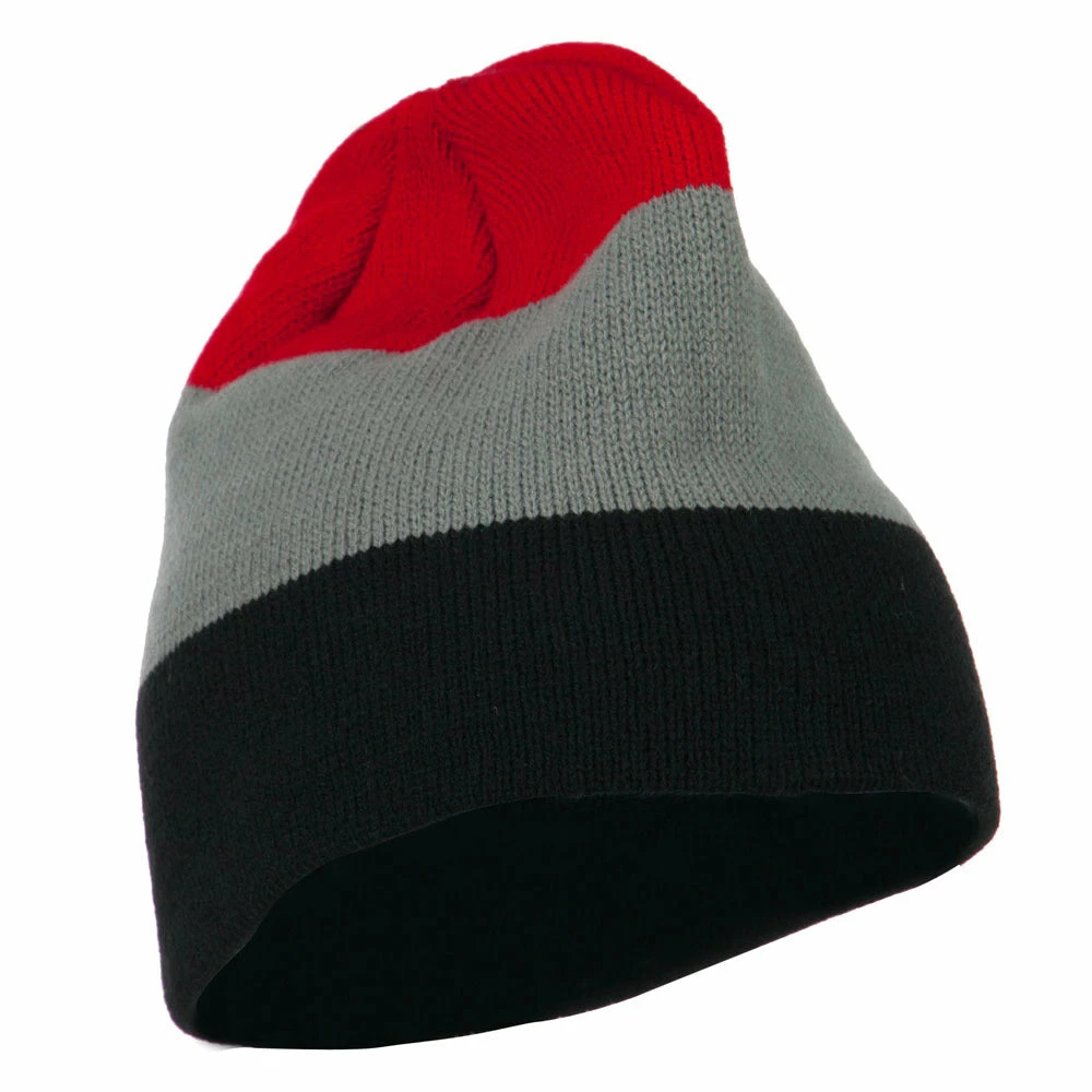 MG Three Colors Striped Knitted Beanie - Image 4