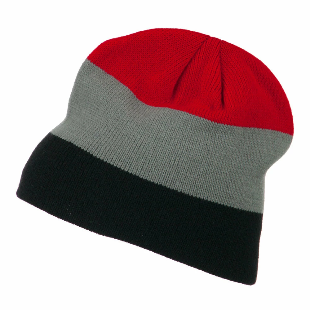 MG Three Colors Striped Knitted Beanie - Image 5