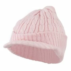 City Hunter Twist Knitted Cuff Beanie With Visor