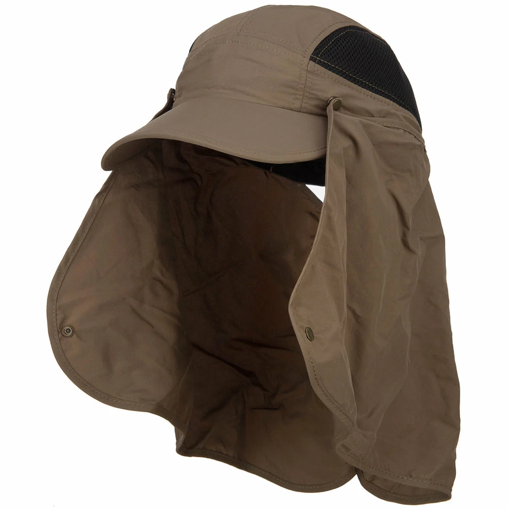 MG Taslon UV Cap With Removable Neck Flap