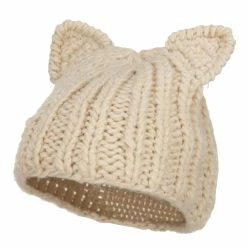 Jeanne Simmons Girl's Kitten Ear Ribbed Beanie