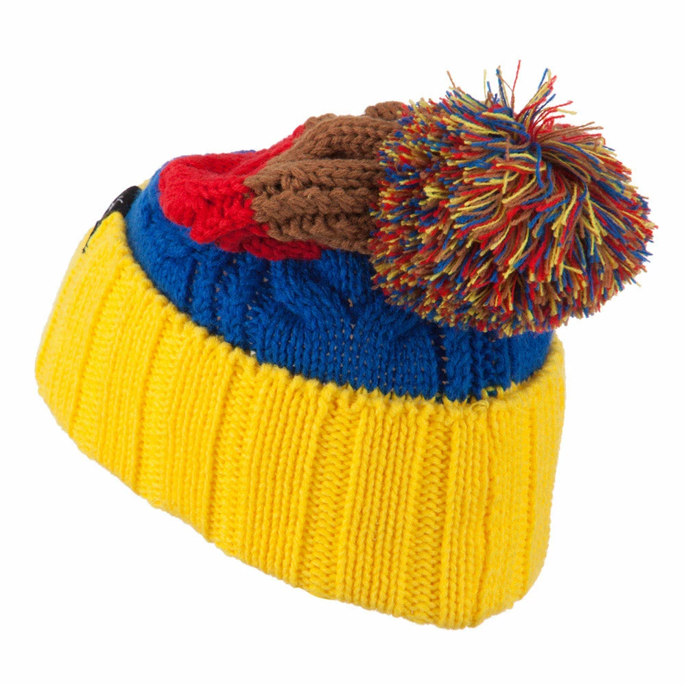 City Hunter Three Tone Knit Pom Beanie - Image 27