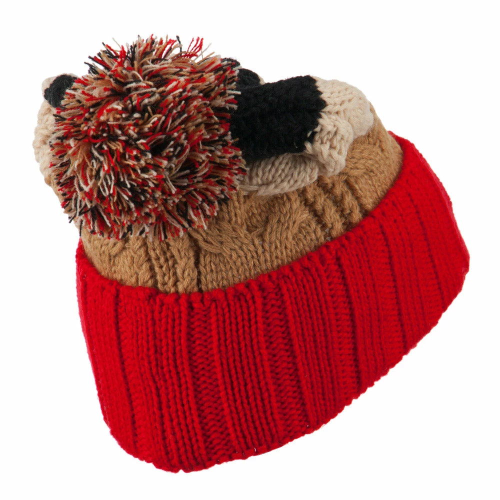 City Hunter Three Tone Knit Pom Beanie - Image 33