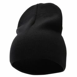 Bayside 8 Inch Solid Knit Short Beanie Made In USA