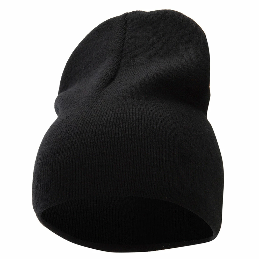 Bayside 8 Inch Solid Knit Short Beanie Made In USA