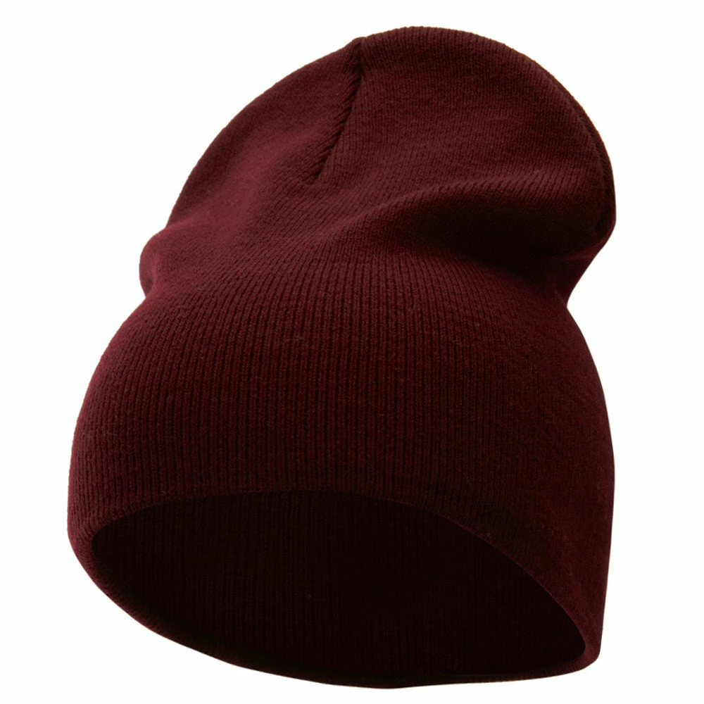 Bayside 8 Inch Solid Knit Short Beanie Made In USA - Image 11