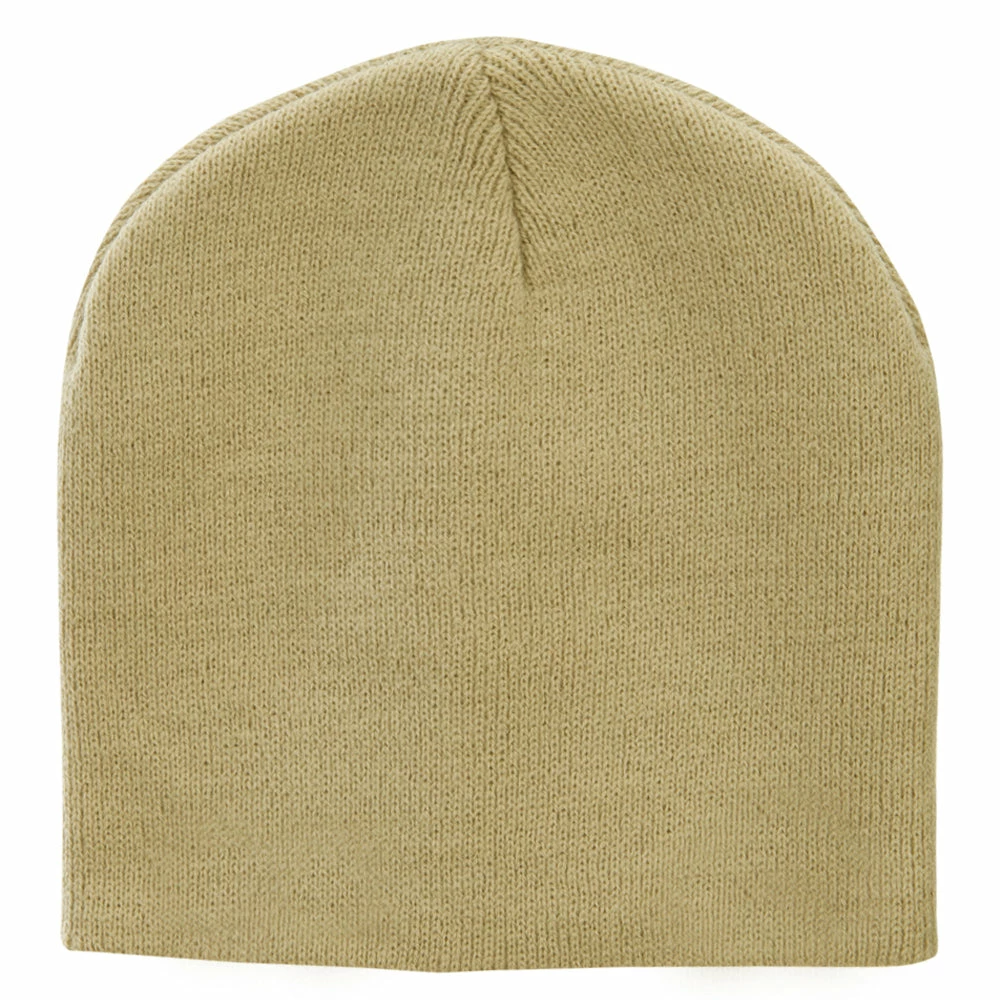 Bayside 8 Inch Solid Knit Short Beanie Made In USA - Image 35