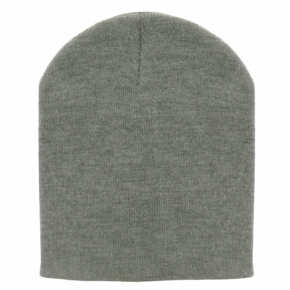 Bayside 8 Inch Solid Knit Short Beanie Made In USA - Image 40