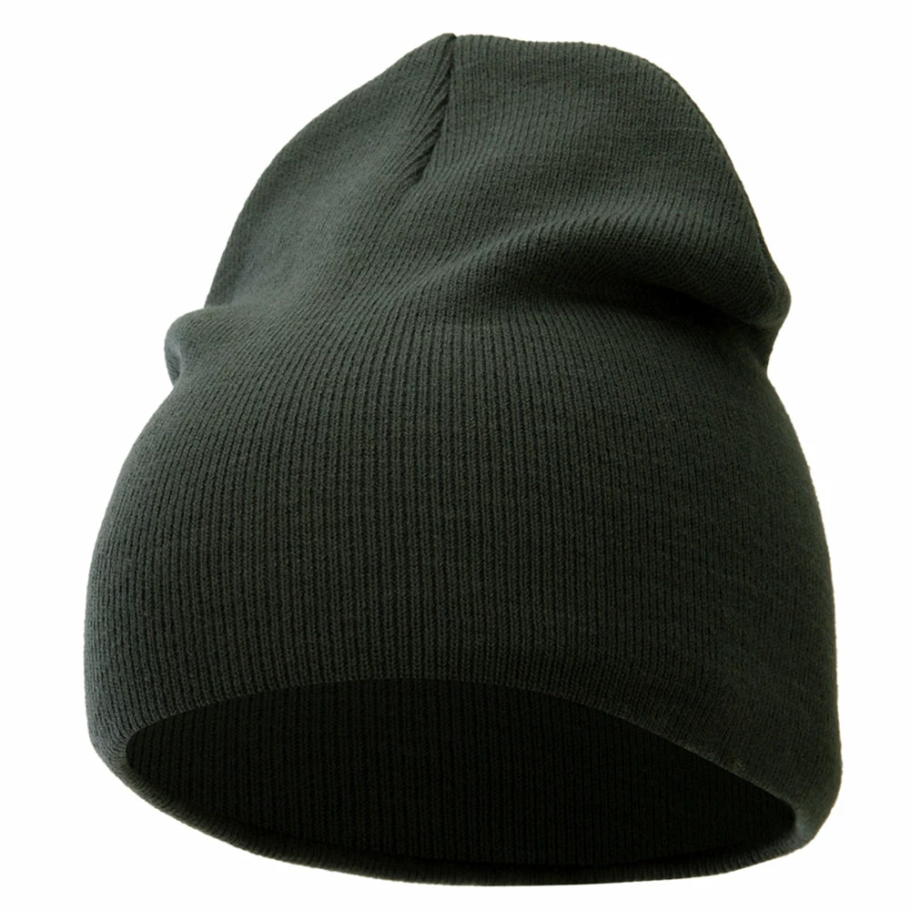 Bayside 8 Inch Solid Knit Short Beanie Made In USA - Image 51
