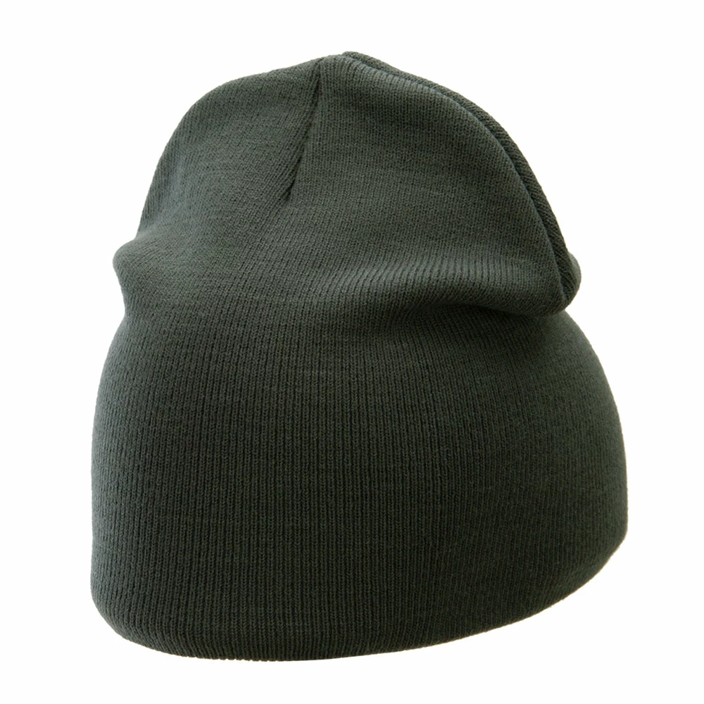 Bayside 8 Inch Solid Knit Short Beanie Made In USA - Image 53