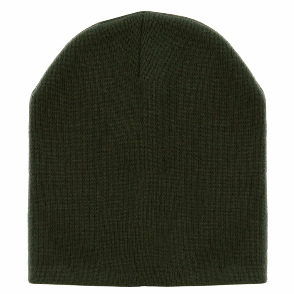 Bayside 8 Inch Solid Knit Short Beanie Made In USA - Image 55