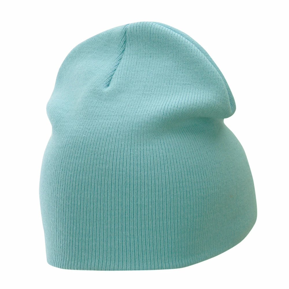 Bayside 8 Inch Solid Knit Short Beanie Made In USA - Image 58