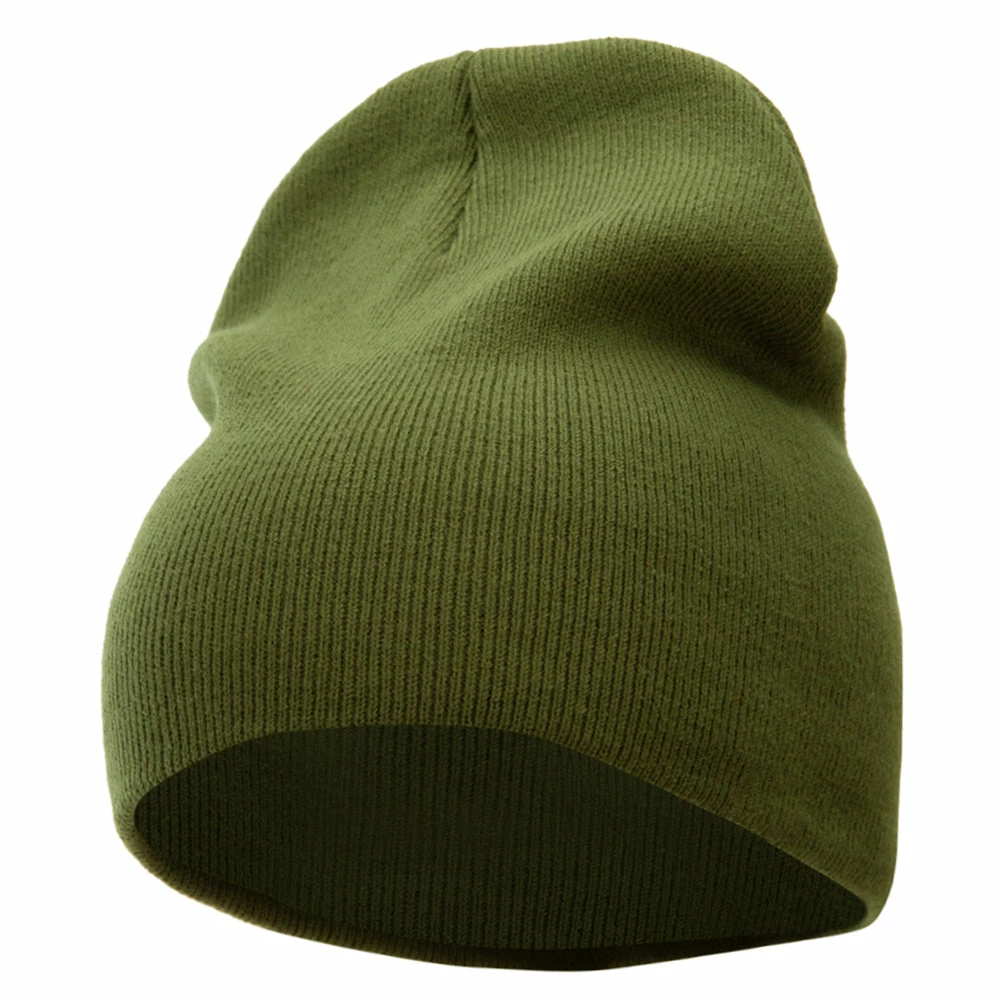 Bayside 8 Inch Solid Knit Short Beanie Made In USA - Image 66