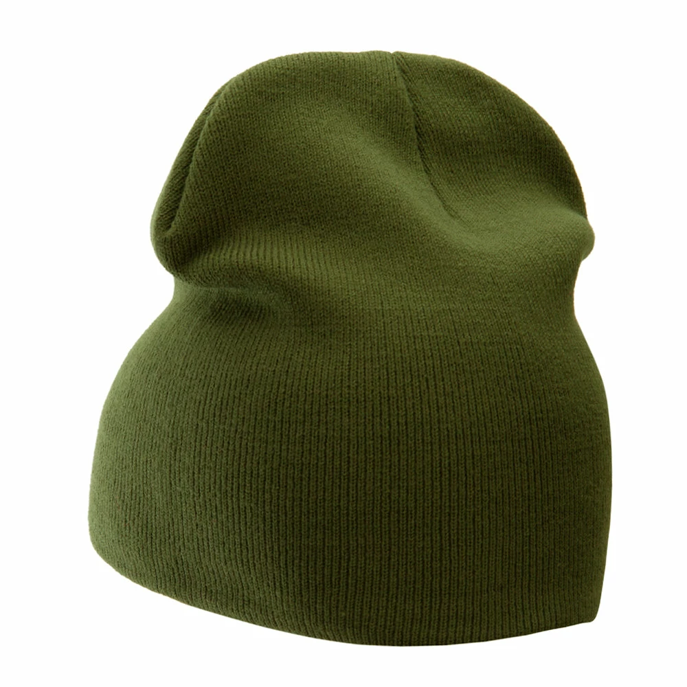 Bayside 8 Inch Solid Knit Short Beanie Made In USA - Image 67