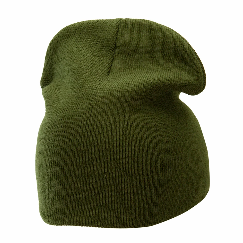 Bayside 8 Inch Solid Knit Short Beanie Made In USA - Image 68