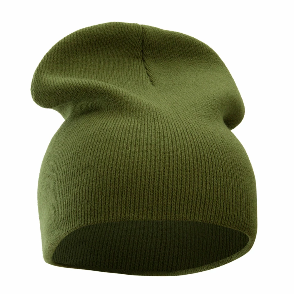 Bayside 8 Inch Solid Knit Short Beanie Made In USA - Image 69