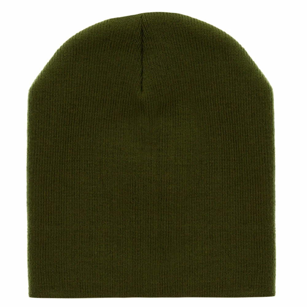 Bayside 8 Inch Solid Knit Short Beanie Made In USA - Image 70