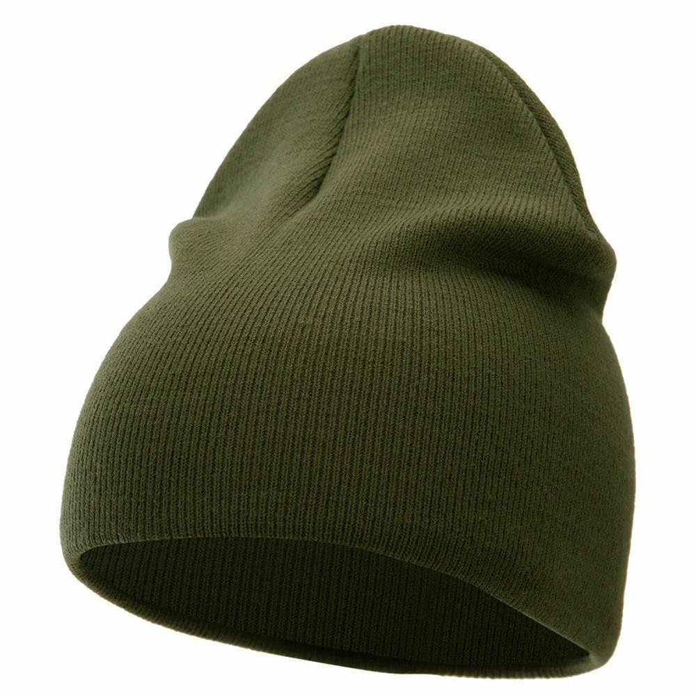 Bayside 8 Inch Solid Knit Short Beanie Made In USA - Image 76