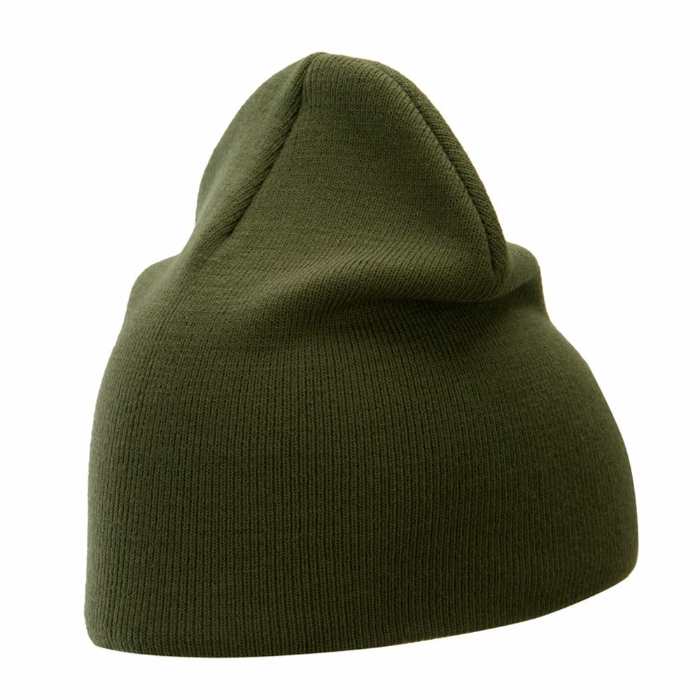 Bayside 8 Inch Solid Knit Short Beanie Made In USA - Image 78