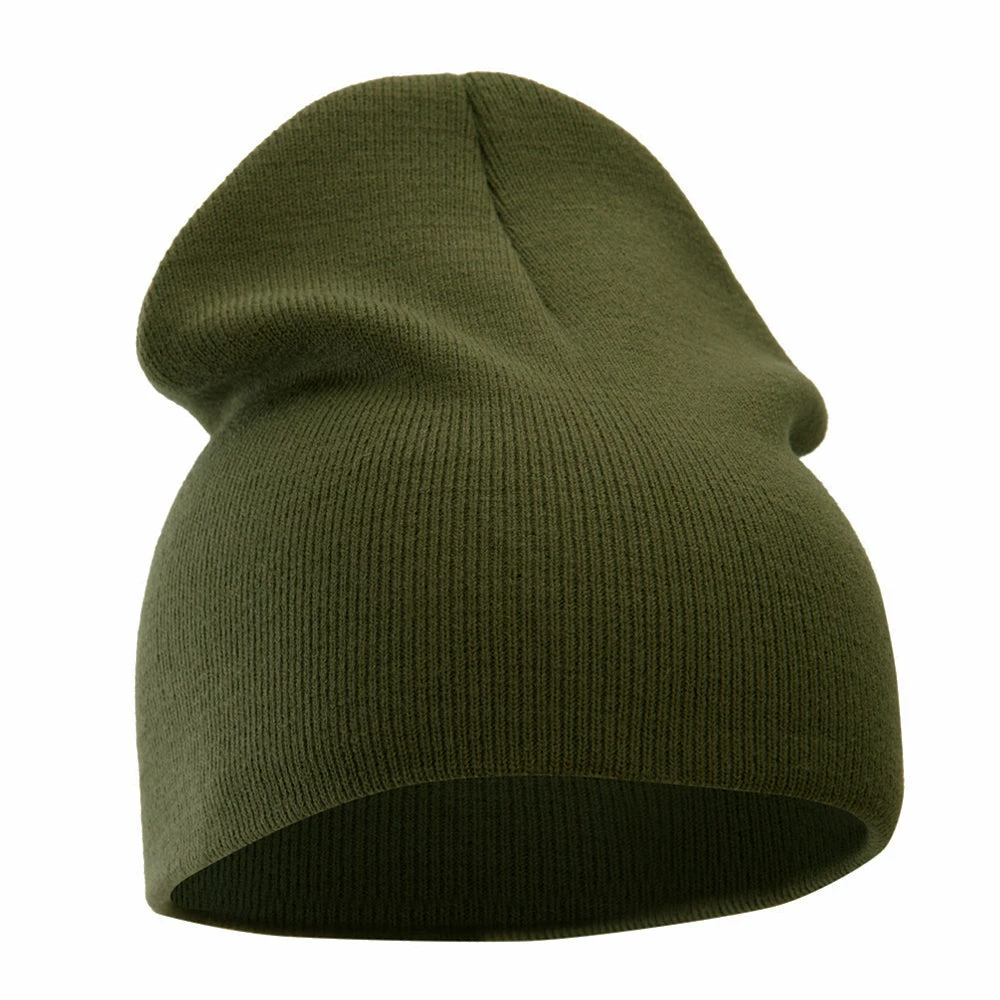 Bayside 8 Inch Solid Knit Short Beanie Made In USA - Image 79