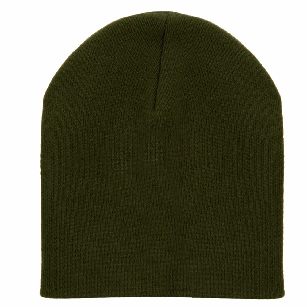 Bayside 8 Inch Solid Knit Short Beanie Made In USA - Image 80
