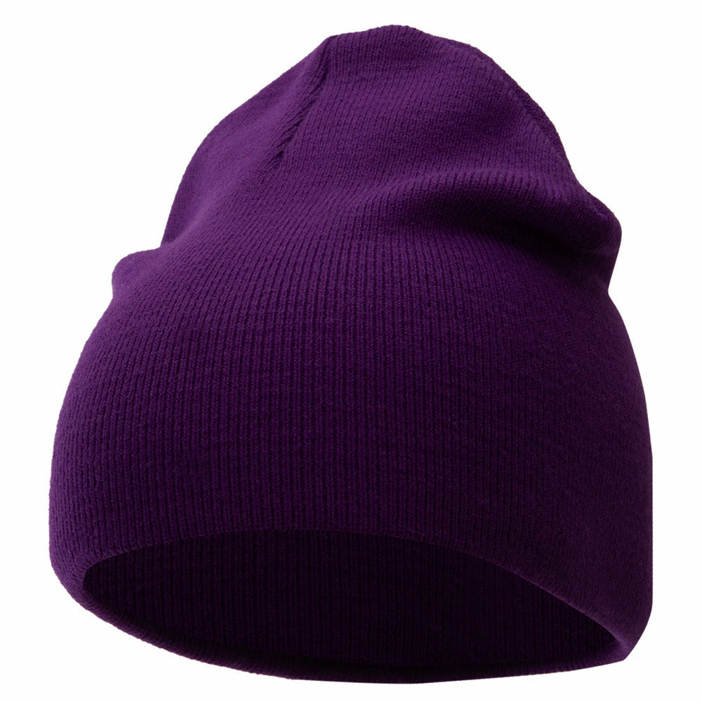 Bayside 8 Inch Solid Knit Short Beanie Made In USA - Image 86