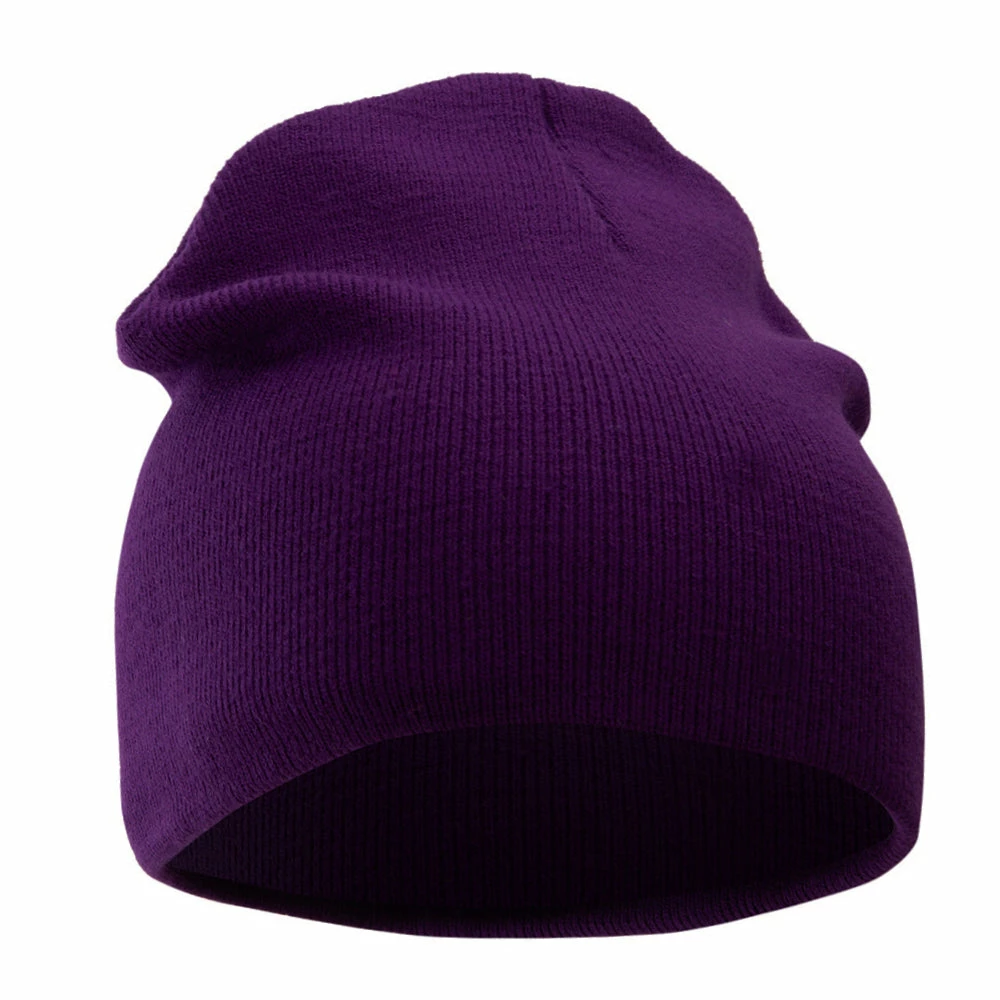Bayside 8 Inch Solid Knit Short Beanie Made In USA - Image 89