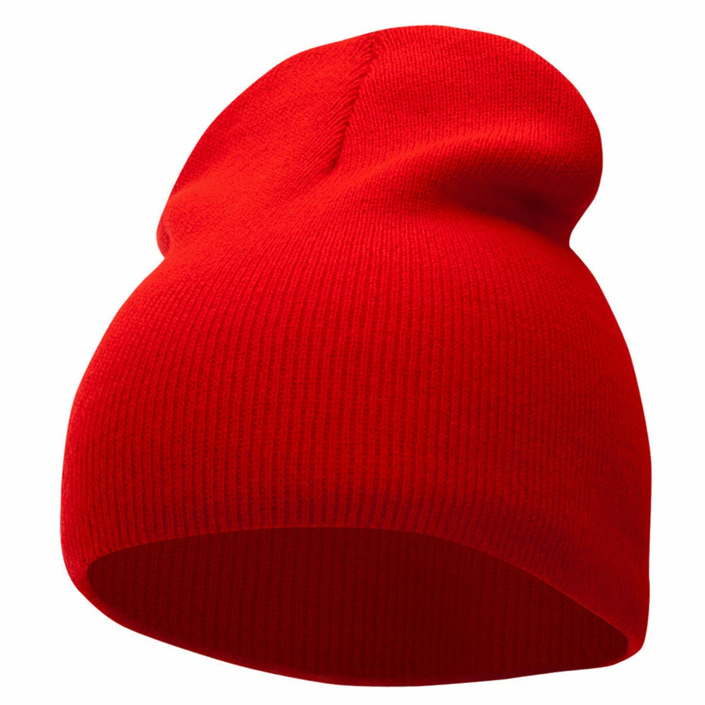 Bayside 8 Inch Solid Knit Short Beanie Made In USA - Image 91