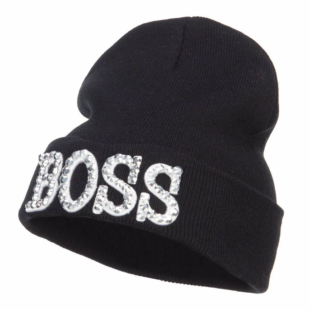 Something Special Boss Rhinestones Cuff Long Beanie - Image 16