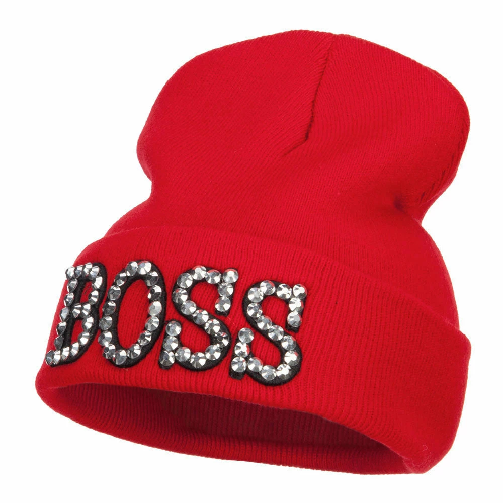 Something Special Boss Rhinestones Cuff Long Beanie - Image 6