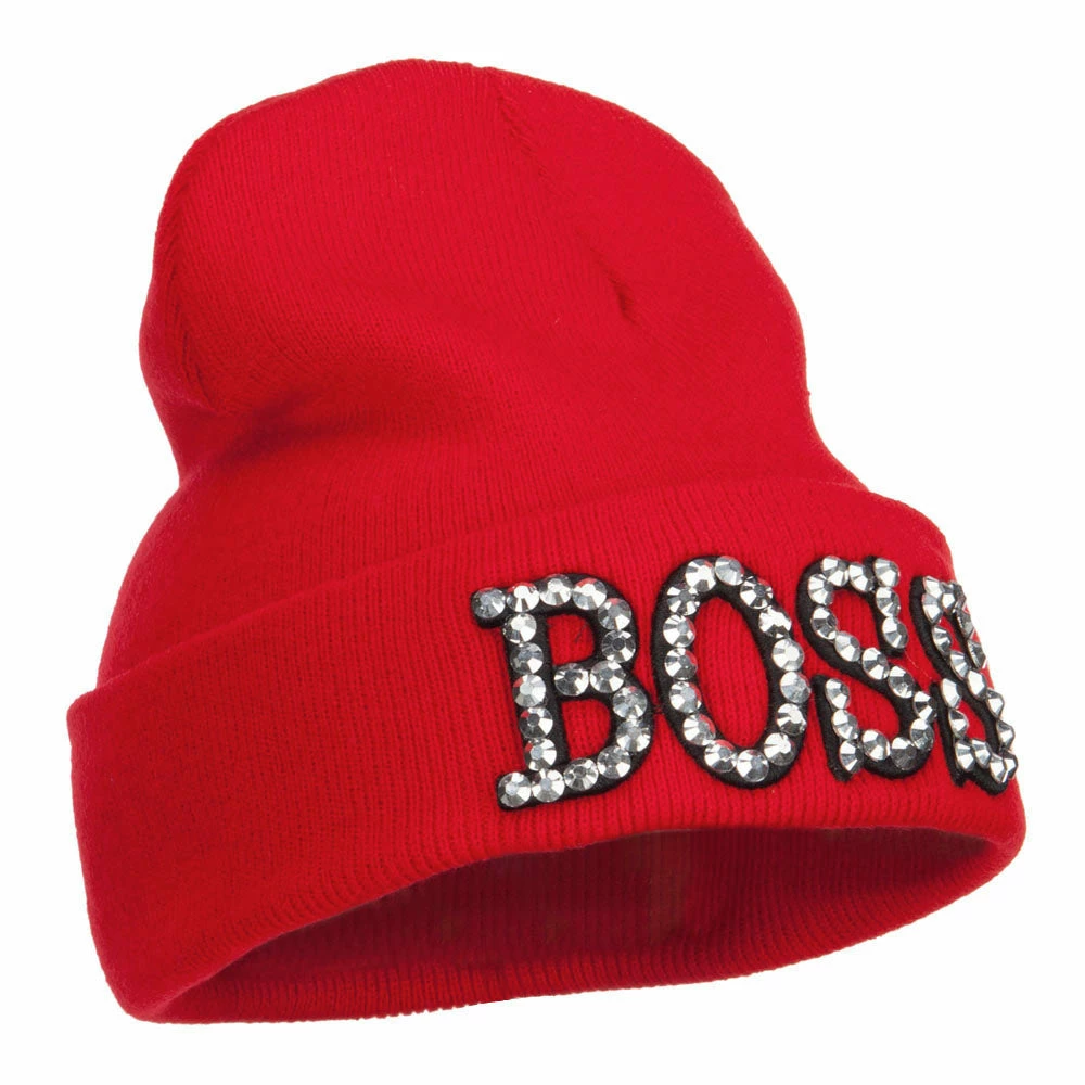Something Special Boss Rhinestones Cuff Long Beanie - Image 9